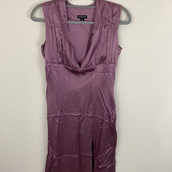Vintage Silk Orlando Espinoza Purple V-Neck MIDI Dress size 6 - Picture 16 of 16
